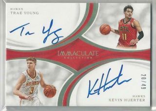 2018 - 19 Immaculate Trae Young / Kevin Huerter Rc Dual Auto 20/49