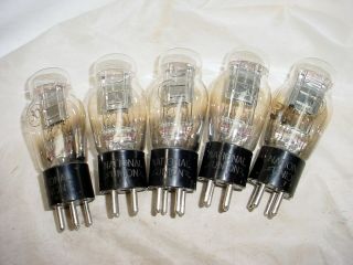5 Matching Nu National Union Type 30 Tubes At Nos Engraved Bases