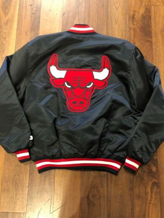 80s Vintage Starter Chicago Bulls Satin Bomber Jacket Size Xl