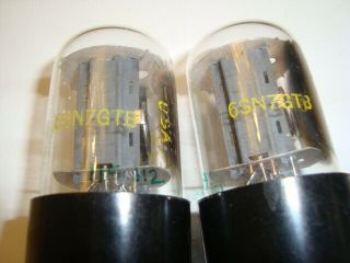 One Matched Pair 6SN7GTB Tubes,  By GE (USA) For Realistic, 3