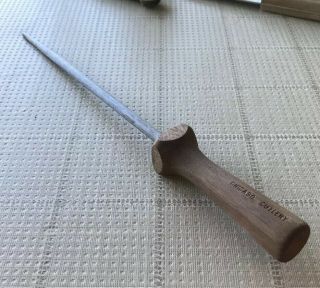 Vintage Chicago Cutlery Knife Steel Sharpening With Wood Handle 12  Long