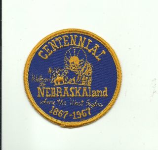 T State Anniversary 1967 Nebraska Centennial Conestoga Wagon 100 Year Patch Ne