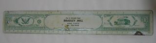 Illinois Noble,  Il For A Straight Deal Bradley Mill Vintage Advertising Ruler