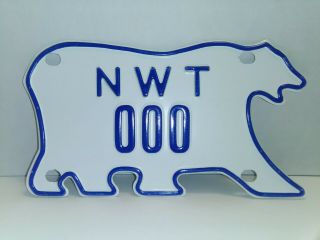 Nwt Northwest Territories Canada Polar Bear License Plate Motorcycle Sample 000