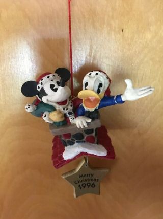 Disney Mickey Mouse & Donald Duck Christmas Ornament Vintage 1996 Midwest