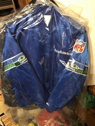 Vintage 80s Starter Seattle Seahawks Satin Jacket M Rare Nfl Authentic Ex Cond