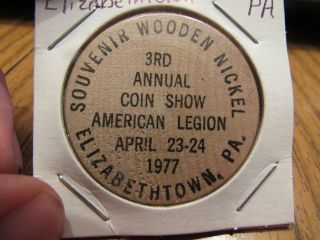 1977 Conewago Coin Club Elizabethtown,  Pa Wooden Nickel - Token Pennsylvania