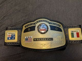 Domed Globe Nwa World Heavyweight Wrestling Championship Belt.  Adult Size.