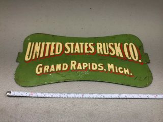1920s United States Rusk Company Tin Advertisement Sign,  Grand Rapids,  Michigan
