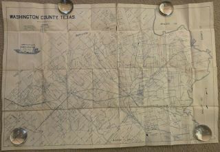 1920s (rock Map Co Houston) Large Plat Ownership Map / Washington County Texas