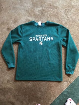 Youth Michigan State Spartans Shirt Green And White Size Medium 10/12