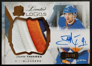 2015 - 16 Upper Deck The Cup Limited Logos Auto Patch John Tavares 20/50