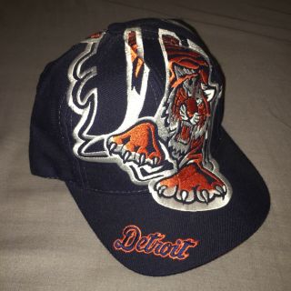 Vintage The Game Hat Big Logo Detroit Tigers Mlb Baseball Snapback 90s Cap