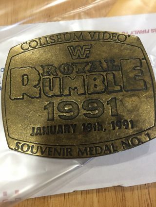 Wwf Wwe 1991 Royal Rumble Medal No.  1 Souvenir Medallion