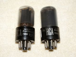 2 X 6sn7gt Rca Tubes Smoked Glass Strong Matched Pair