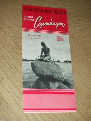 Rare 1967 Copenhagen Denmark Motor Coach Bus Sightseeing 24 Listed Tours Booklet