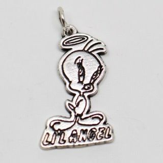 Warner Bros Vintage Sterling Silver Lil Angel Tweety Bird Charm Pendant
