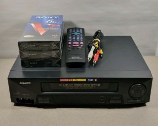 Sharp Vc - H993 4 - Head Hi Fi Stereo Vcr Rapid Rewind Tape Player Recorder & Remote