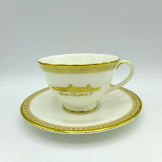Ocean Liner China - Cunard Tea Cup Saucer Ritz From Qe2 By Royal Doulton 1987