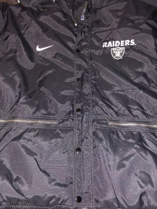 Rare Raiders Vintage 90s Nike Nfl Pro Line Jacket Black Size L On Field Coat
