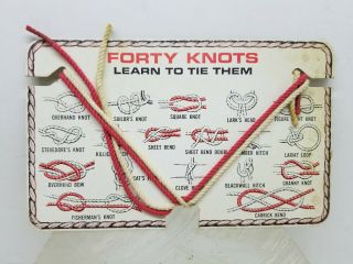 Forty Knots And How To Tie Them Rope And Card Bsa Boy Scouts Of America Vintage