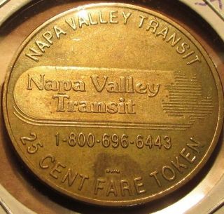 Vintage Napa Valley Transit Napa,  Ca Transit Bus Token - California