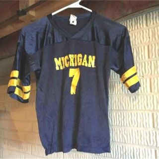 Vintage Michigan Wolverines 7 Football Jersey Youth Medium