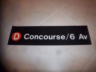 Collectible Nyc Subway Sign R32 6th Avenue Concourse D Train Urban Ny Roll Sign