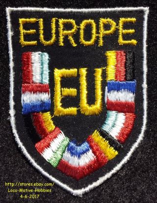 Lmh Patch Woven Badge Europe Flags European Union Eu Crest Banner Coat Arms