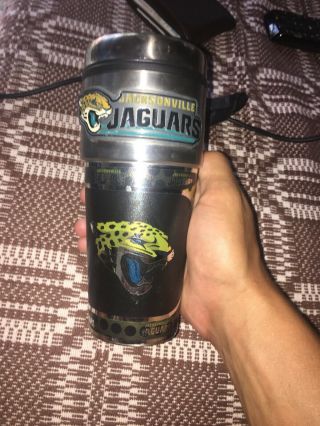 Jacksonville Jaguars Nfl 16oz.  Stainless Steel Travel Coffee Mug Cup Tumbler