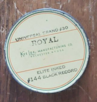 Vintage Floral Deco Royal Typewriter Ribbon Tin Universal Brand 30 Kee Lox