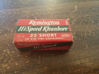 Vintage Remington Hi - Speed Cal.  22 Short Box 50 Rim