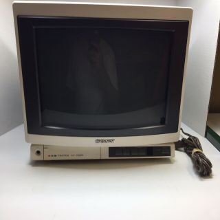 Sony Trinitron Vintage 13 " Color Tv Retro Gaming Television White Kv - 1326r