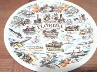 Vintage Florida Souvenir Plate 9 1/4 "