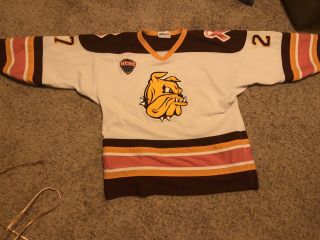 Umd Bulldogs Duluth Team - Issued Hockey Jersey - Pink In The Rink