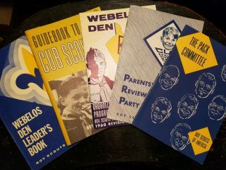 5 Vtg Late 1950s & 1960s Webelos Cub Boy Scout Guidebooks Manuals