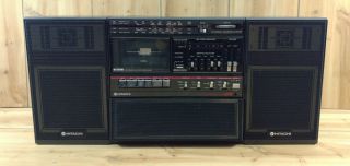 Vintage Hitachi Trk - 9230h Boombox Radio Tape Cassette 3d9 Removable Speakers
