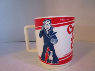 Vintage Cracker Jack Cereal Plastic 3.  5 " Mug Cup Promo Advertising
