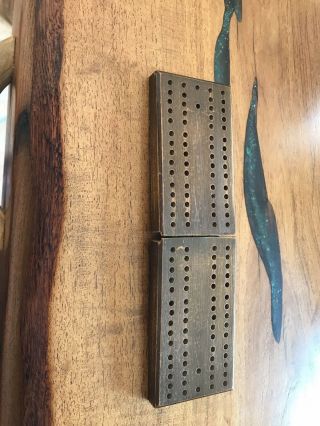 Vintage Folding Cribbage Board With Pegs