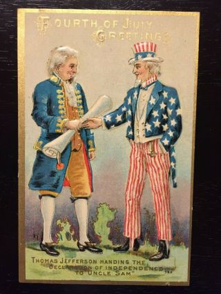 Vintage 4th Of July Postcard - 752 Uncle Sam
