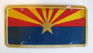 Vintage Arizona State Flag License Plate Cover Az Usa Vehicle Car Truck Plates