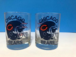 Vintage 1986 Nfl Chicago Bears Bowl Xx Champ Drinking Scotch Glass (2)