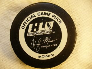 IHL ' 01 Final All Star Game Chicago Moss Official Game Hockey Puck Collect Pucks 2