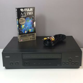 Rca Vr519 Vcr Video Cassette Recorder 4 Head Vhs Player Fuji T - 120 Tape A/v