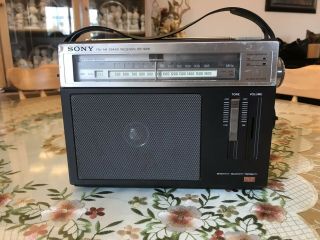 Vintage 1980 - 1981 Sony Icf - S5w Fm/am Radio 2 Band Receiver - - Look