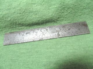Vintage L.  S.  Starrett 4 " Tempered Rule Ruler - Made In Usa - 4 Graduations
