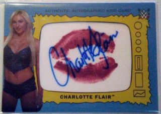 Charlotte Flair – Autographed Kiss Card – 20 Of 25 – 2017 Topps Wwe Heritage