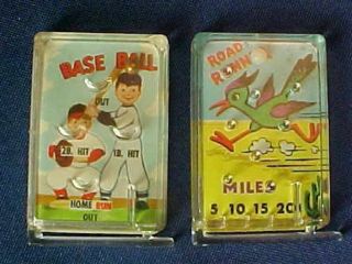 2 Vintage Pin Ball Games Cracker Jack Road Runner Baseball Game