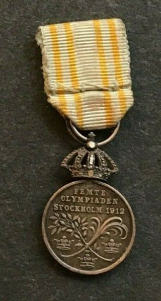 Official Merit MINIATURE Medal Olympic Games 1912 in silver 2