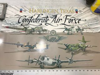 Confederate Air Force Poster Ghost Squadron Caf Vtg Harlingen B - 29